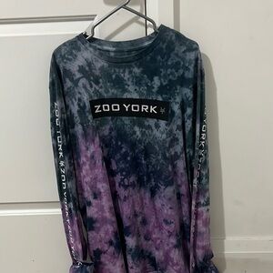 Zoo York Blue and Purple Tie-Dye Long Sleeve